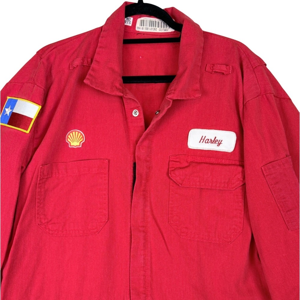 Vintage BIG BILL UltraSoft FR Coveralls Shell Texas Harley HRC 2 Red Workwear